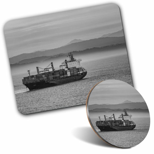 Mouse mat coaster set bw - mat,