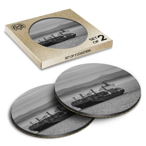 Boxed round coasters - 2, bw
