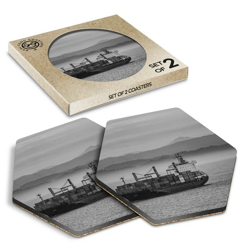 Hexagon coasters bw - hexagon,