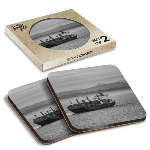 Boxed square coasters bw - square,